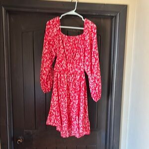 Red and White Floral Mini Dress